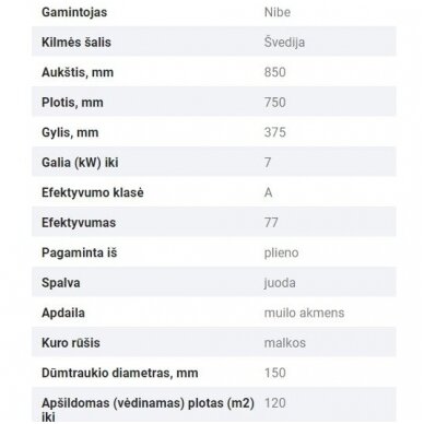 CONTURA 320TG krosnelė su muilo akmeniu 2