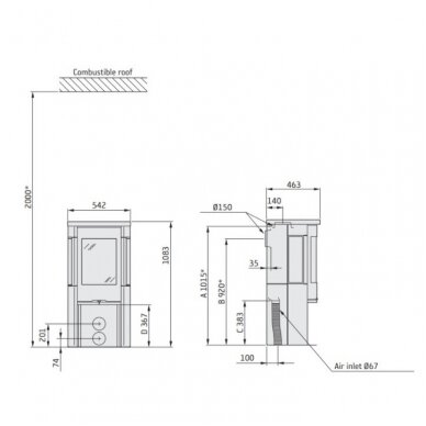 CONTURA C556T krosnelė su muilo akmens apdaila 3