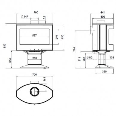 Ketinė krosnelė Lacunza Tarbes 9,0kW 1