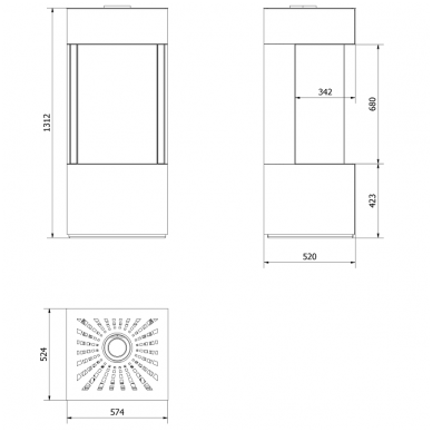 KRATKI LEO 45/68 L/P HOME EASY BOX JUODAS dujinis židinys 4