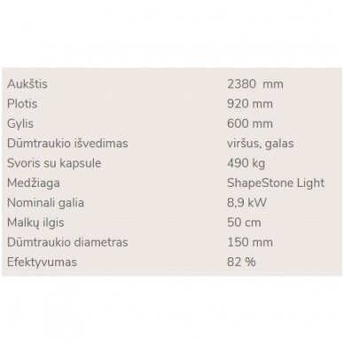 NORDPEIS DAVOS A aukštas židinys (su pasirinkimais) 3