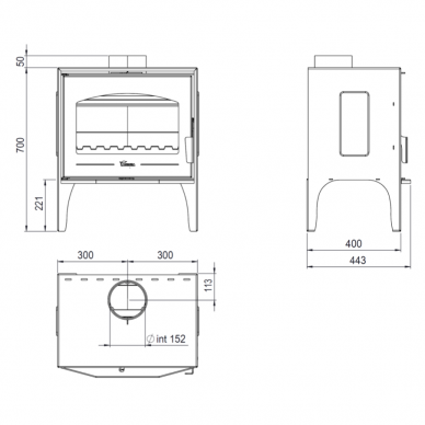 Plieninė krosnelė Lacunza Calpe 12kW 1