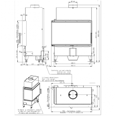 ROMOTOP HEAT H(L/R)2SX23 (70.44.33) 10kW kampinis židinio ugniakuras (su pasirinkimais) 2