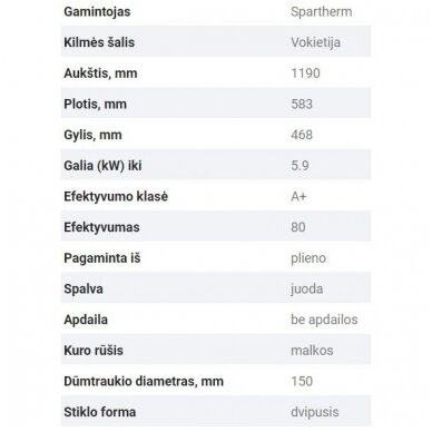 SPARTHERM AMBIENTE A8 krosnelė 4