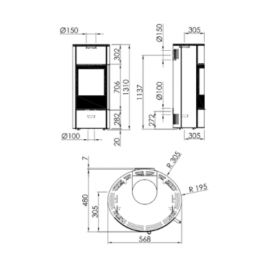 SPARTHERM SELECTION SENSO L plieninė krosnelė su perlo spalvos šonais 2