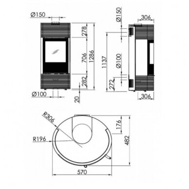 SPARTHERM SENSO L FASHION RLU krosnelė su betono apdaila 3