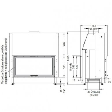 SPARTHERM VARIA B-FDh STANDARD 4S plieninis židinio ugniakuras 2