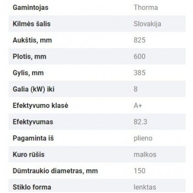 THORMA ALMERIA židinio įdėklas 2