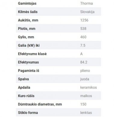 THORMA ANDORRA CERAMIC STANDARD krosnelė (su pasirinkimais) 3